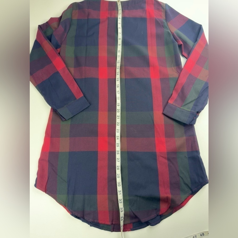NWT Cupshe Plaid Lady Lesiure Long Sleeve Mini Tunic Dress Size Small - Picture 8 of 13